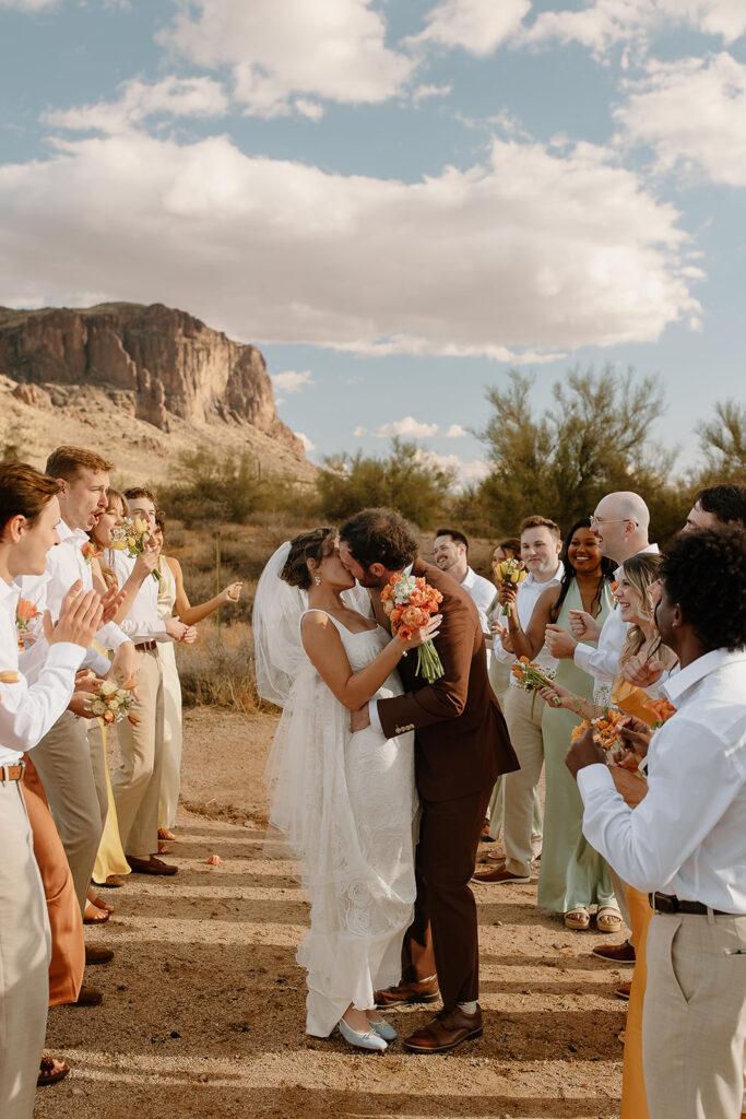 Lost Dutchman wedding party photos in the desert