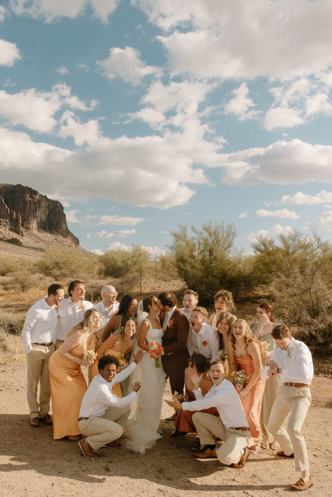 Lost Dutchman wedding party photos in the desert