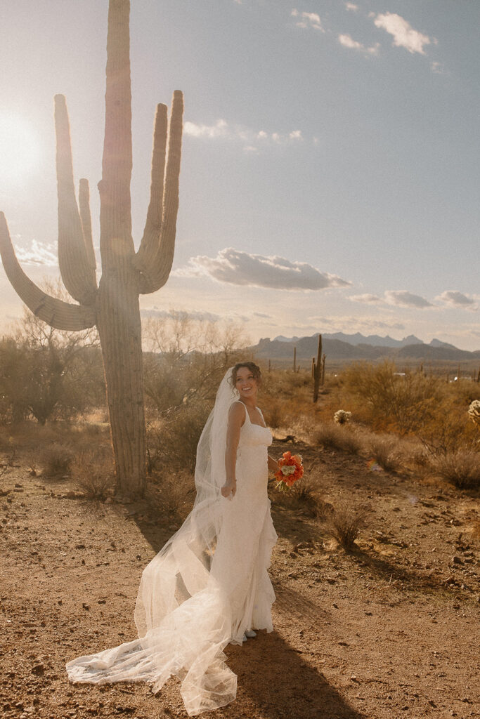 Bridal portraits in the Arizona deser