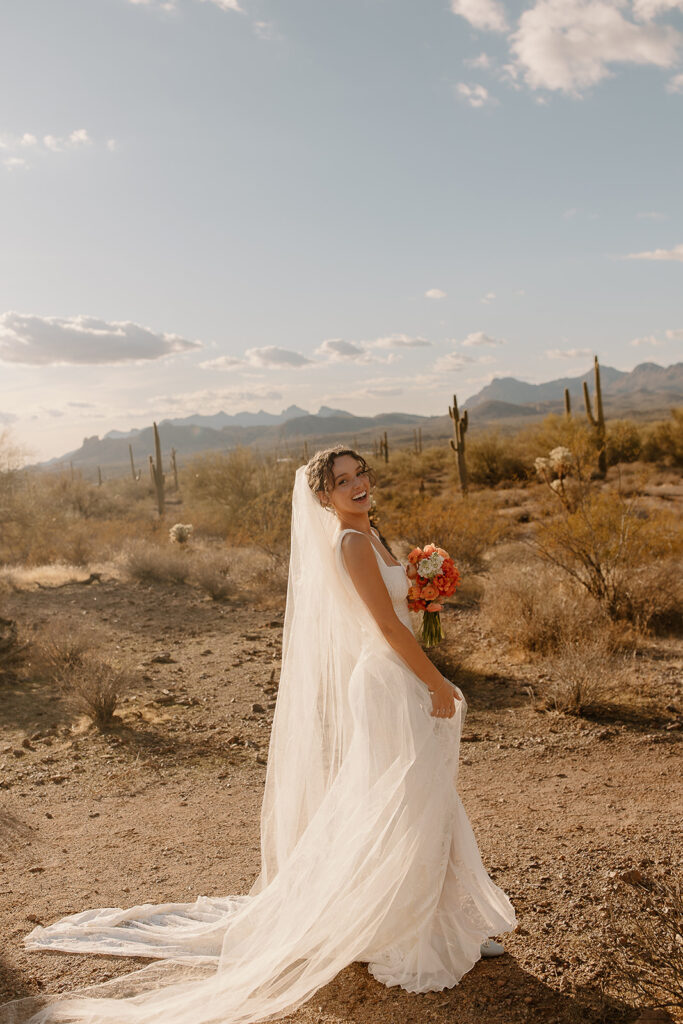 Bridal portraits in the Arizona deser