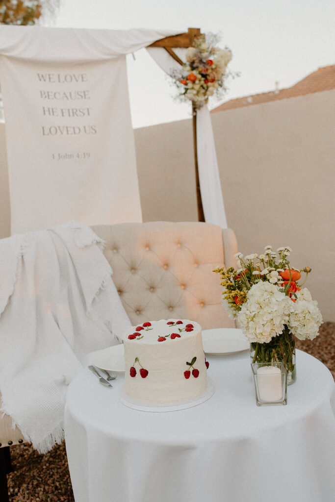 Backyard wedding reception