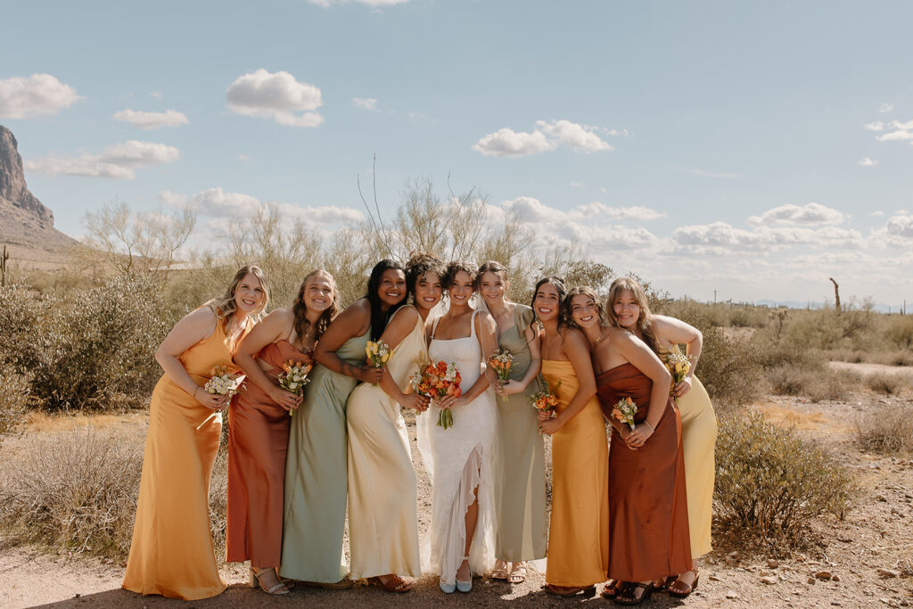 Lost Dutchman wedding bridesmaid photos in the desert
