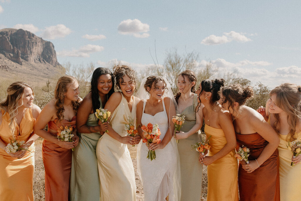 Lost Dutchman wedding bridesmaid photos in the desert