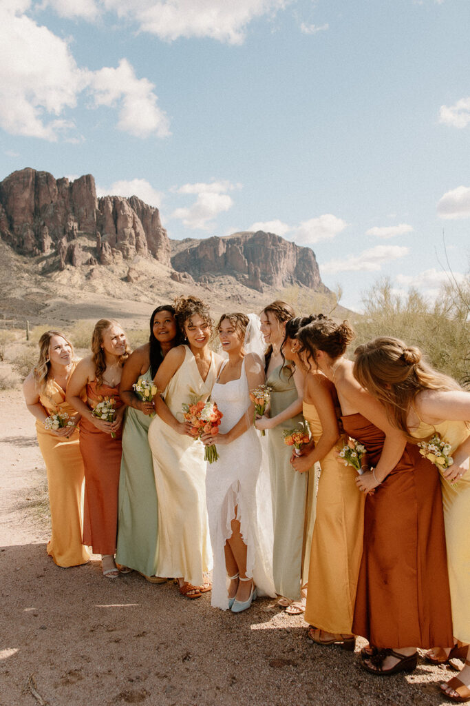 Lost Dutchman wedding bridesmaid photos in the desert