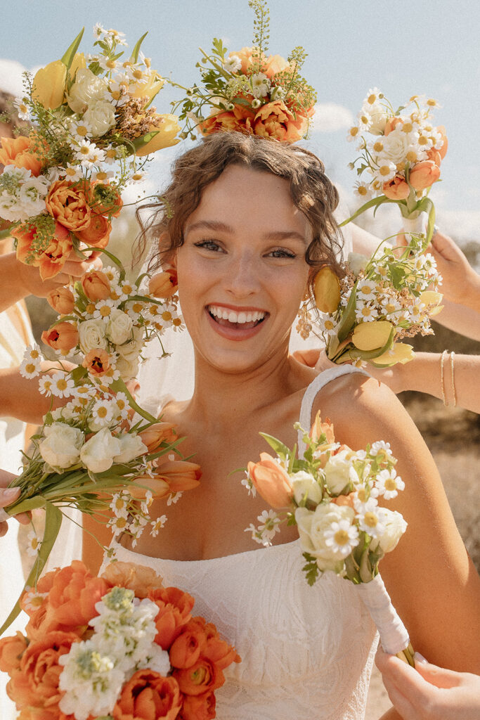Lost Dutchman wedding bridesmaid photos in the desert