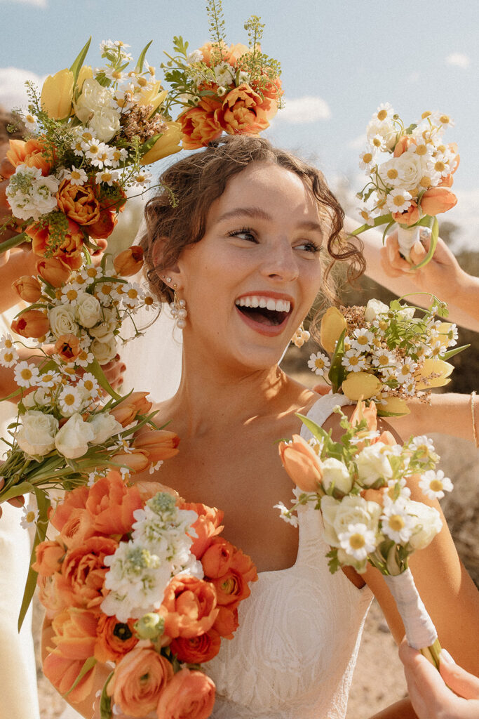 Lost Dutchman wedding bridesmaid photos in the desert