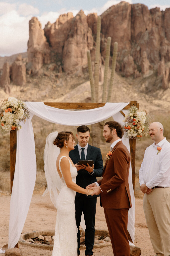 Lost Dutchman wedding ceremony in the Arizona desert